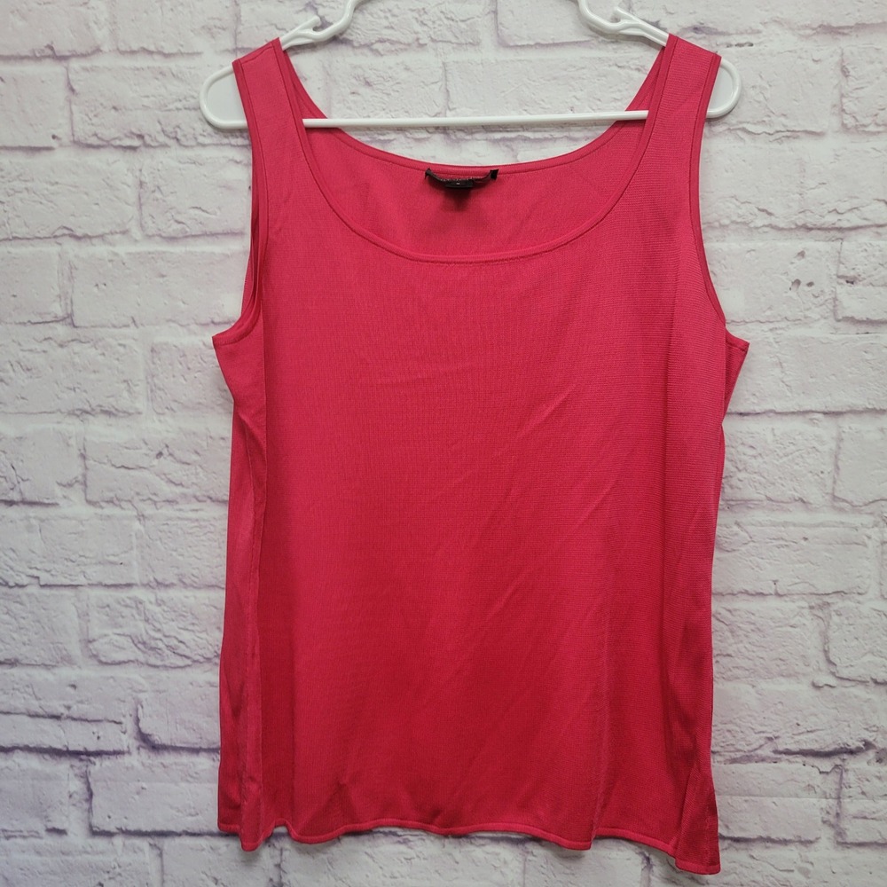 St John Bright Red Knit Shell Size M Stretchy Tank Top Camisole‎ Career Travel